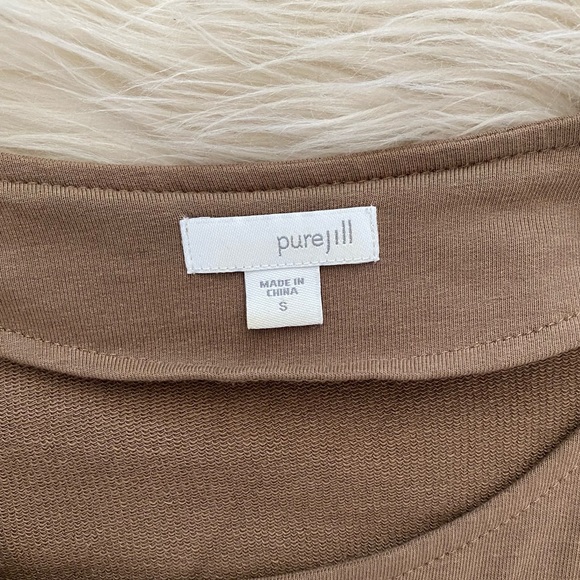 J. Jill Pure Jill Pima Cotton Tan Brown Longline 2 Way Asymmetrical Zip Jacket - Picture 11 of 11